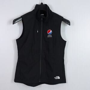 The North Face women’s soft shell full zip embroidered logo vest size small